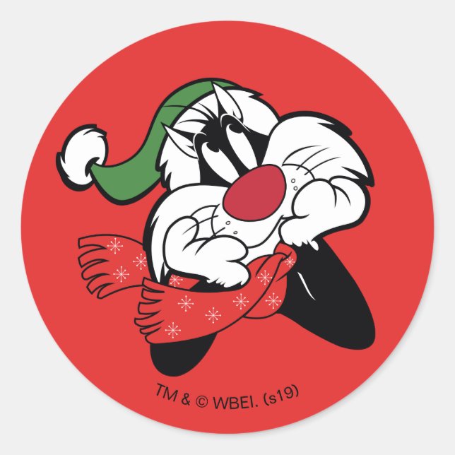 SYLVESTER™ Christmas Thoughts Classic Round Sticker (Front)