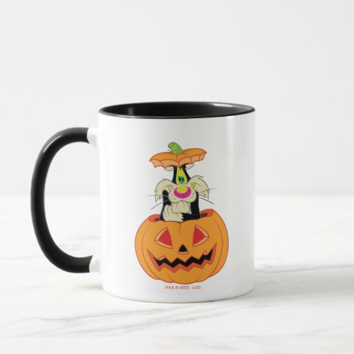 SYLVESTER Hiding in a Jack_o_Lantern Mug