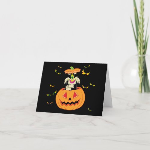 SYLVESTER Hiding in a Jack_o_Lantern Note Card