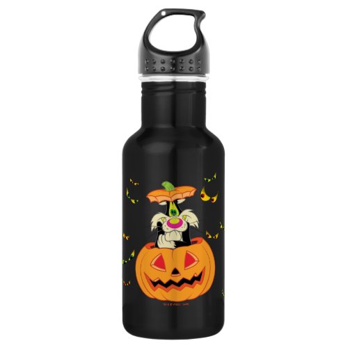 SYLVESTER Hiding in a Jack_o_Lantern Stainless Steel Water Bottle