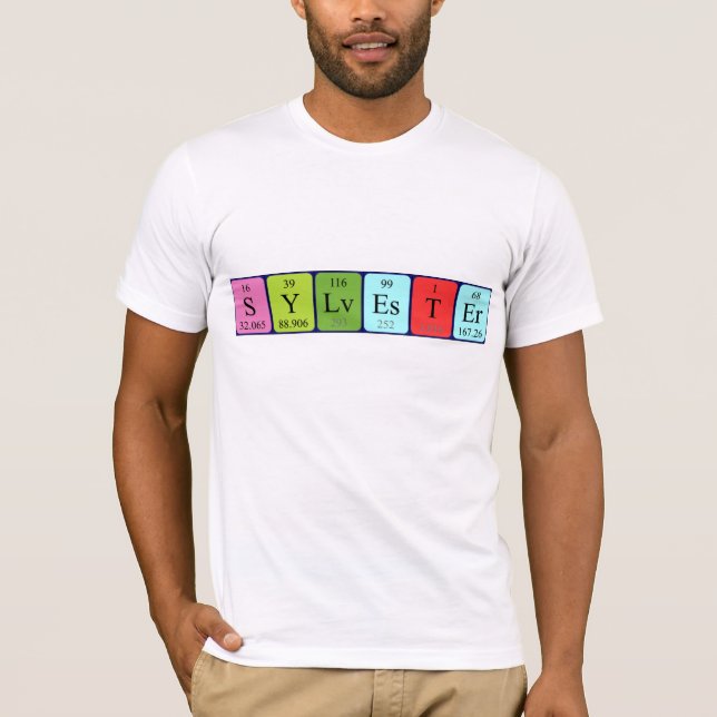 Sylvester periodic table name shirt (Front)
