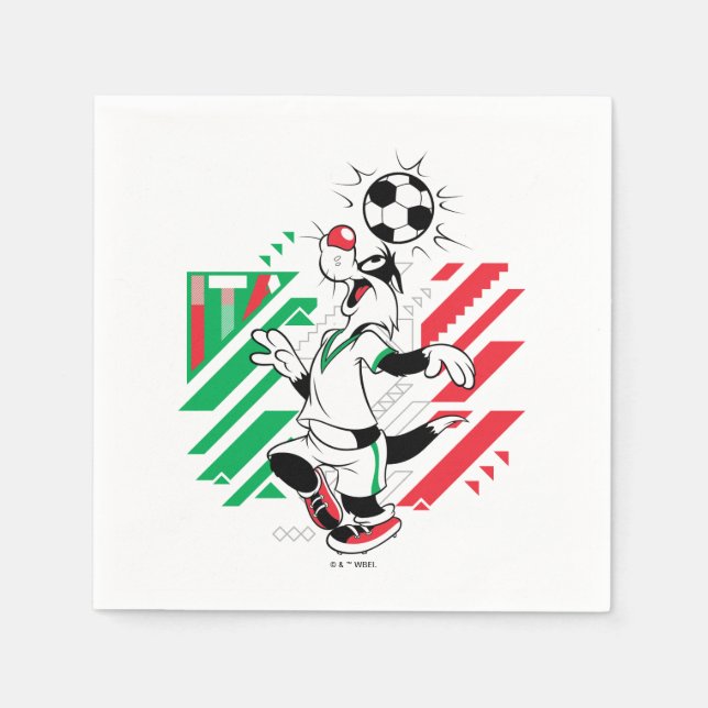 SYLVESTER™ Team Italy Soccer Graphic Napkins (Front)