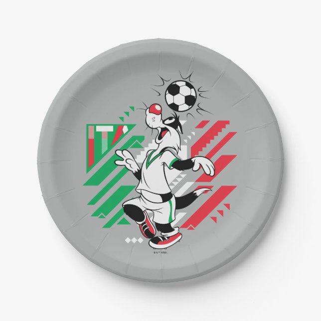 SYLVESTER™ Team Italy Soccer Graphic Paper Plates (Front)
