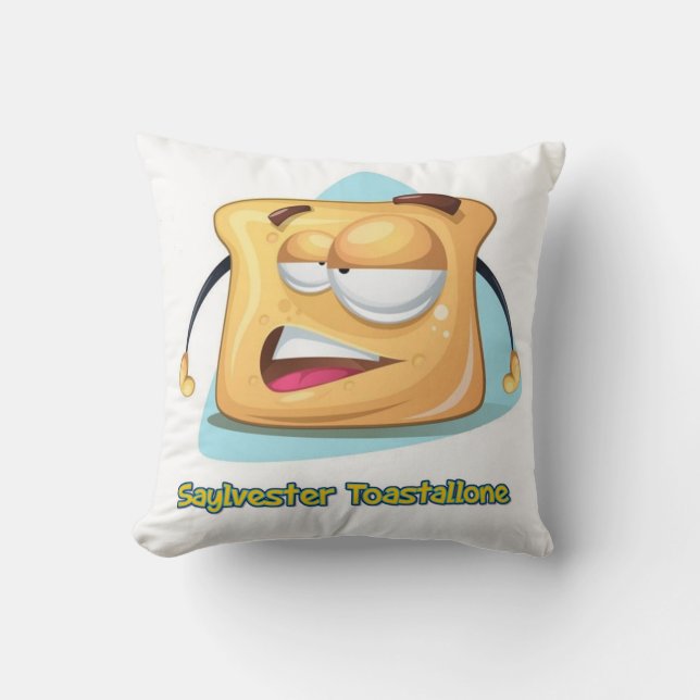 Sylvester Toastallone Throw Pillow (Front)