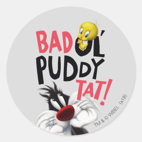 SYLVESTERâ  TWEETYâ_ Bad Ol Puddy Tat Classic Round Sticker