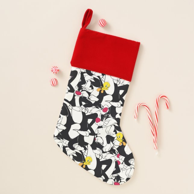 SYLVESTER™ & TWEETY™ Pattern Christmas Stocking (Front)
