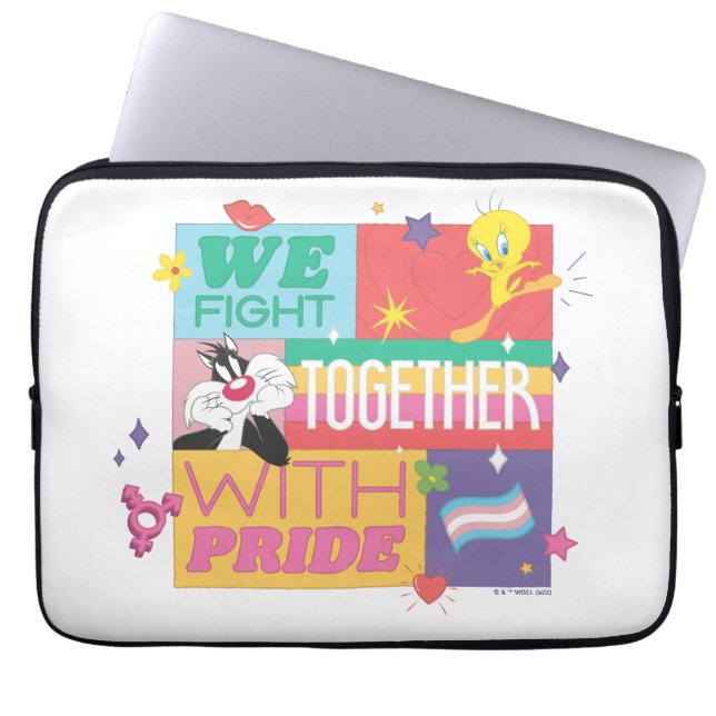 SYLVESTER™ & TWEETY™| We Fight Together With Pride Laptop Sleeve (Front)
