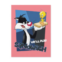 SYLVESTER™ & TWEETY™ "We'll Play Sandwich" Postcard