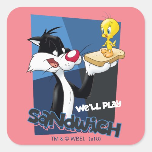 SYLVESTERâ  TWEETYâ Well Play Sandwich Square Sticker