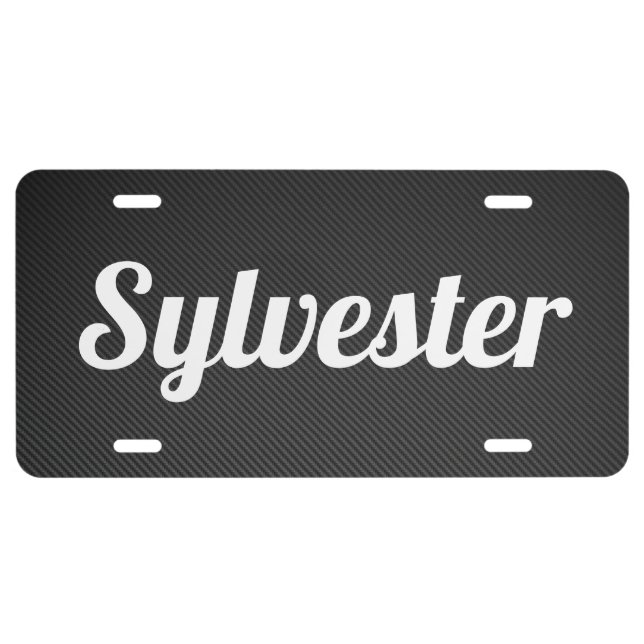 Sylvester's Faux Carbon Fiber License Plate (Front)
