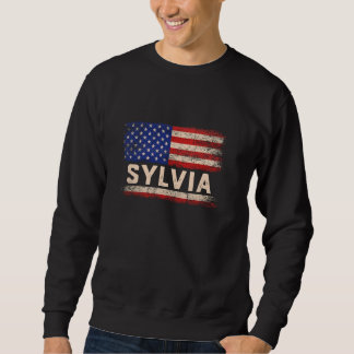 Sylvia First Name Shirt Sylvia Name American Flag