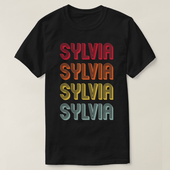SYLVIA Gift Name Personalized Retro Vintage 80s 90 T-Shirt (Design Front)