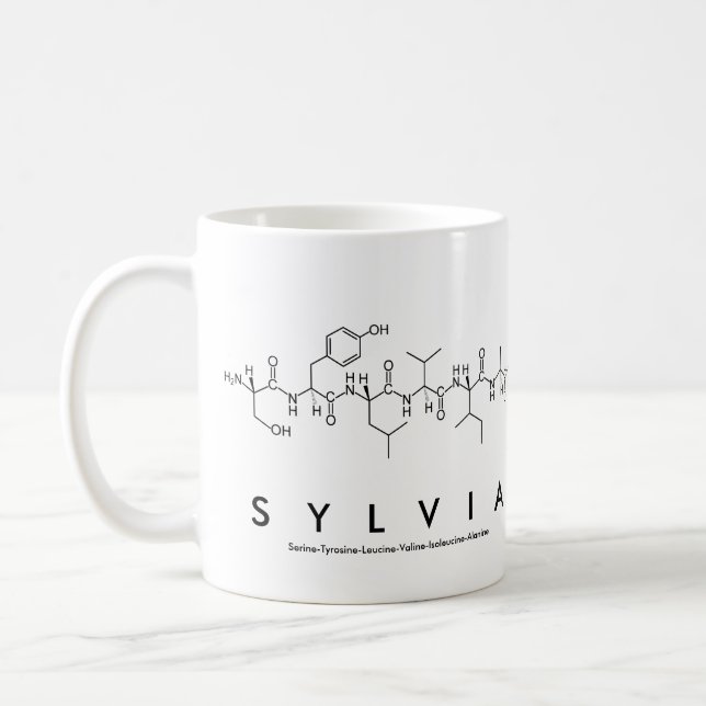 Sylvia peptide name mug (Left)