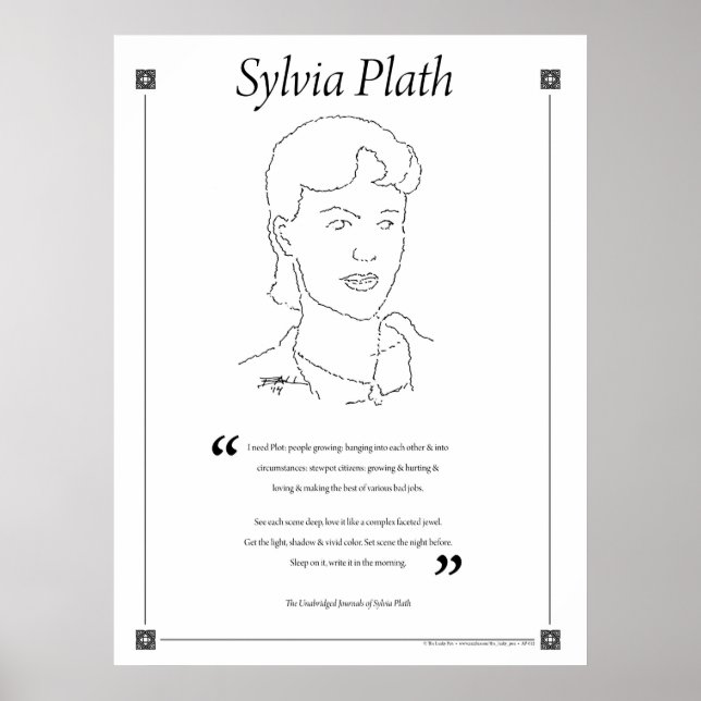 Sylvia Plath Writing Quote Poster (Front)