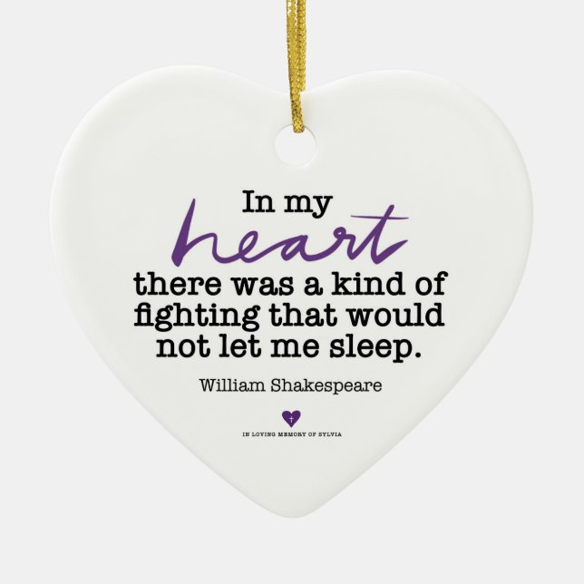 SylviasStory Heart Shakespeare Ornament (Front)