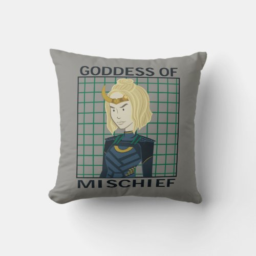 Sylvie Goddess of Mischief Illustration Throw Pillow