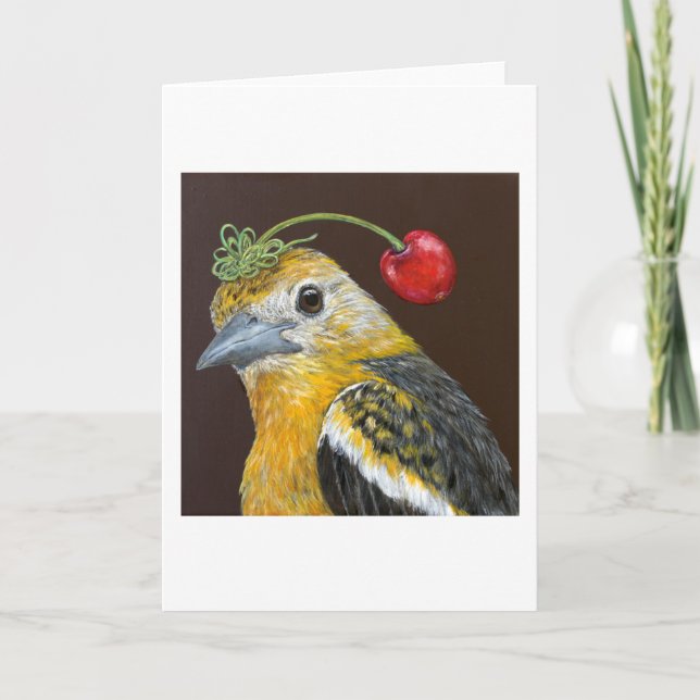 Sylvie the Baltimore oriole greeting card (Front)