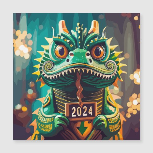 Symbol 2024 New Year Green Wood Dragon 
