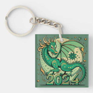 Dragon Keychain Retro Style,Casted Good Luck 55x33mm / 5pcs