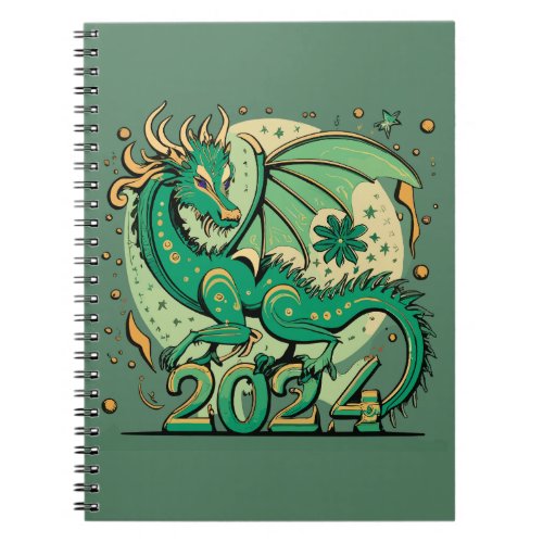 Symbol 2024 New Year Green Wood Dragon  Notebook