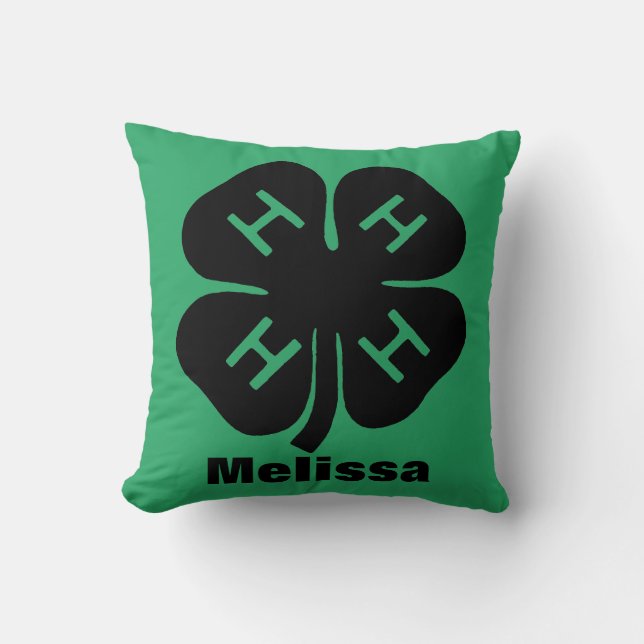 Symbol: 4-H Club Throw Pillow (Front)