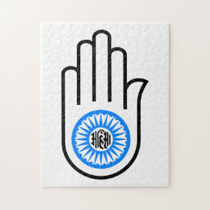 Symbol Ahimsa Hindu Buddhist Jainist Jainism Hand Jigsaw Puzzle