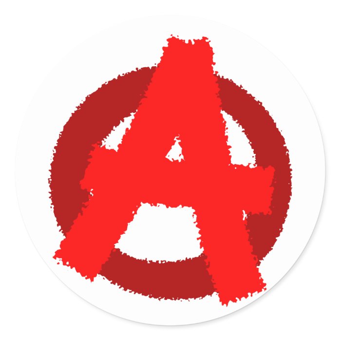 Symbol anarchy anarchy round sticker