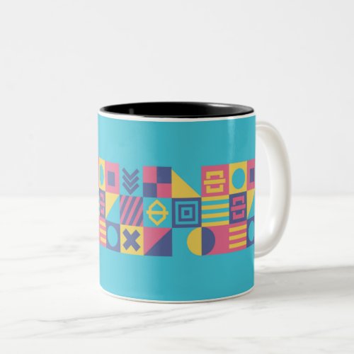 Symbol Art Design Blue Two_Tone Coffee Mug