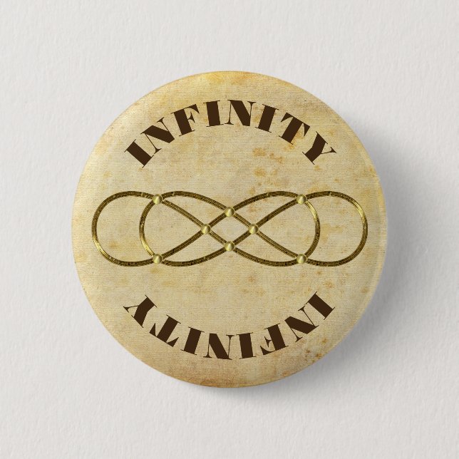 Symbol double Infinity - antique gold + backgr. Pinback Button (Front)
