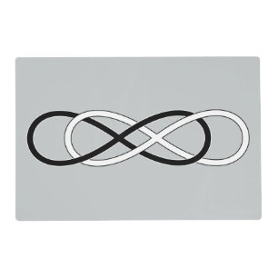 Symbol double Infinity - Black & White + backgr. Placemat
