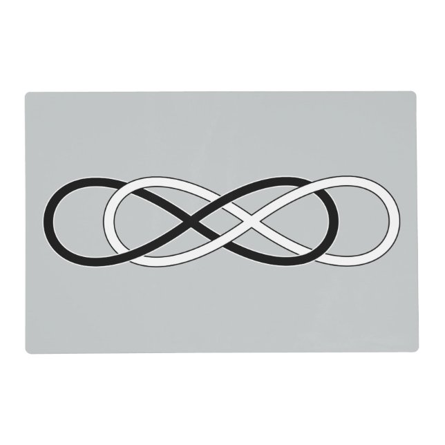 Symbol double Infinity - Black & White + backgr. Placemat (Front)