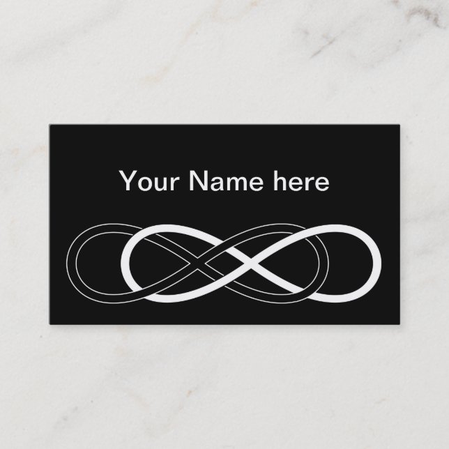 Symbol double Infinity - Black & White Business Card (Front)