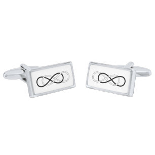 Symbol double Infinity - Black & White Cufflinks