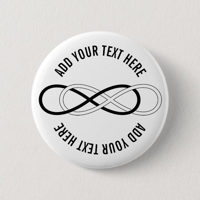 Symbol double Infinity - Black & White Pinback Button (Front)
