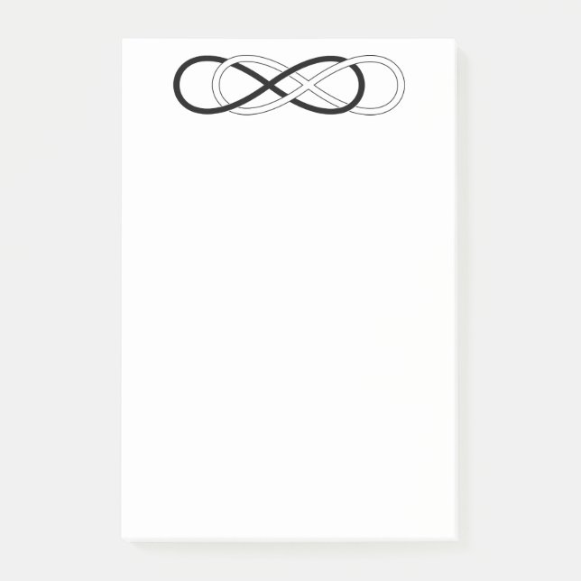 Symbol double Infinity - Black & White Post-it Notes (Front)