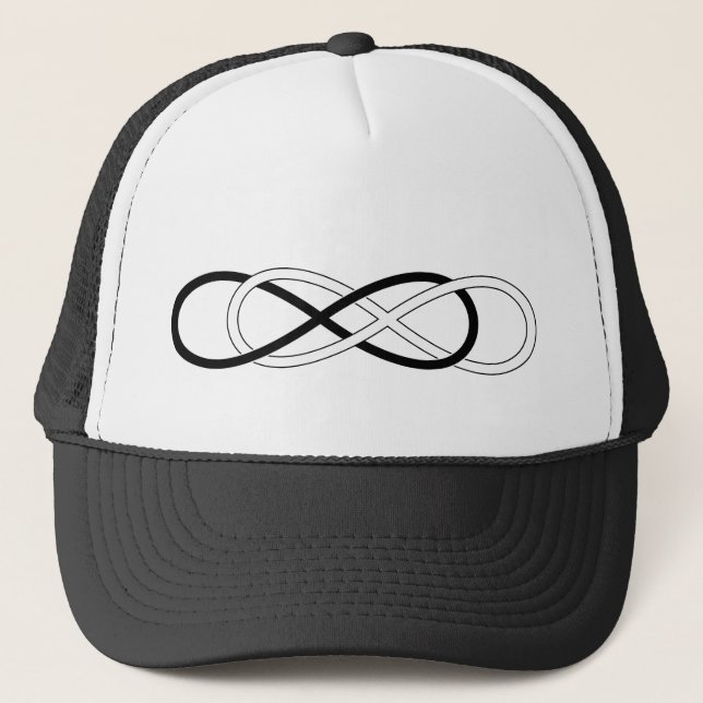 Symbol double Infinity - Black & White Trucker Hat (Front)
