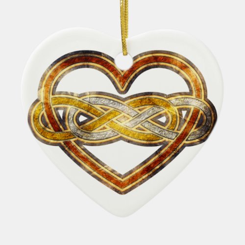 Symbol double Infinity Heart BiColor Ceramic Ornament
