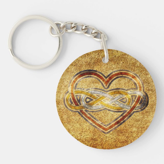 Symbol double Infinity Heart BiColor Keychain (Front)