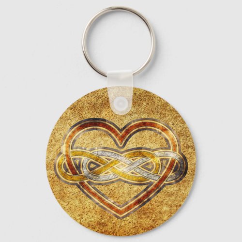 Symbol double Infinity Heart BiColor Keychain