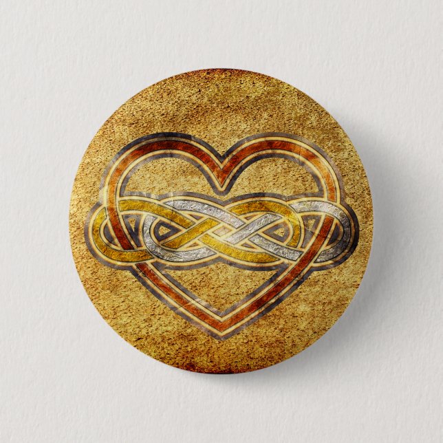 Symbol double Infinity Heart BiColor Pinback Button (Front)