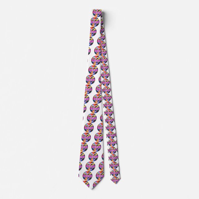 Symbol double Infinity Heart colorful shine Tie (Front)