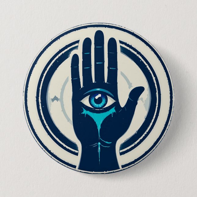 Symbol Featuring Hand with Central Eye Button (Front)