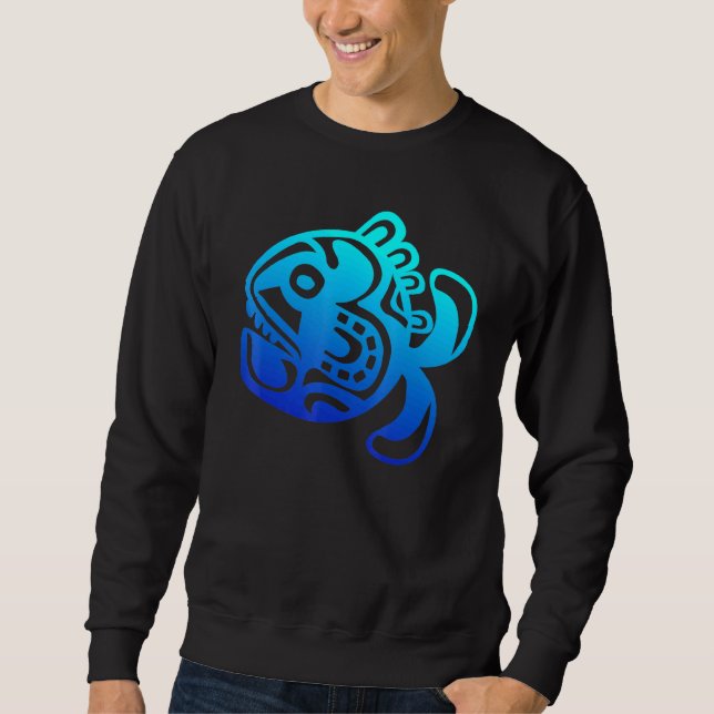 Symbol Fish Culture Haka Kia Ora Dance New Zealand Sweatshirt (Front)