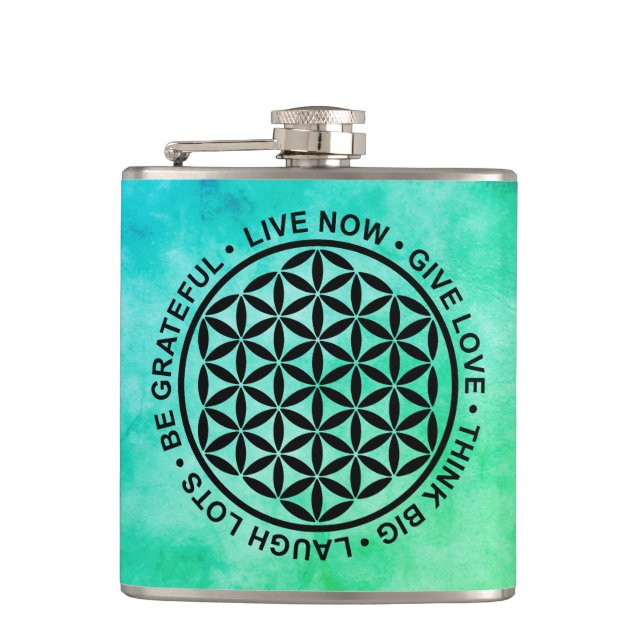 Symbol Flower Of Life - Rules Of Life 1 Flask (Front)