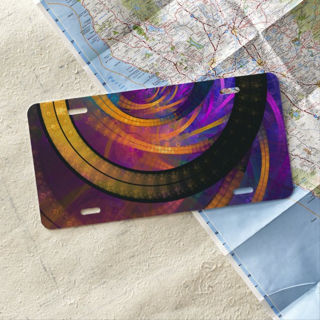 Symbol Fractal - Come Share the Sunset with Me License Plate (In Situ)