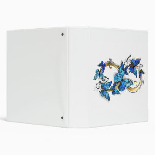 Symbol Infinity of Blue Morpho Butterflies 3 Ring Binder