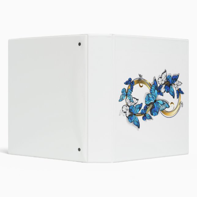 Symbol Infinity of Blue Morpho Butterflies 3 Ring Binder (Background)
