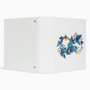 Symbol Infinity of Blue Morpho Butterflies 3 Ring Binder
