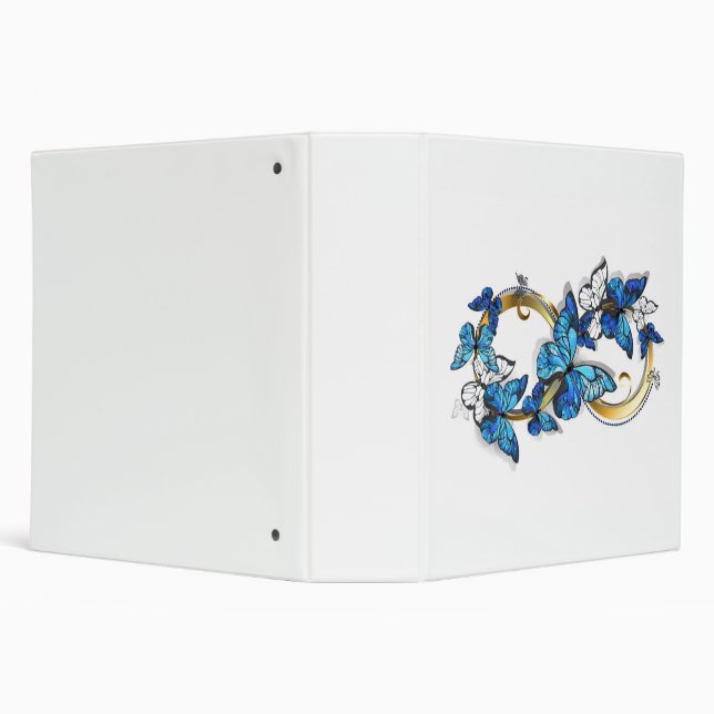 Symbol Infinity of Blue Morpho Butterflies 3 Ring Binder (Background)