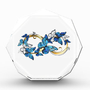 Symbol Infinity of Blue Morpho Butterflies Acrylic Award